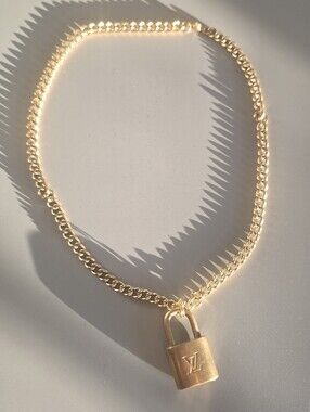 Louis Vuitton Gold On Unbranded 18k Gold Plated Necklace with Curb Chain